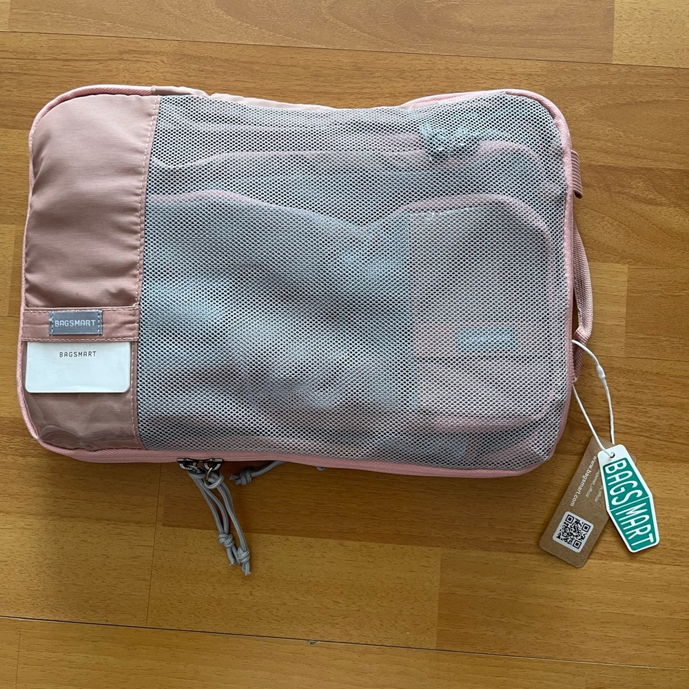 BAGSMART Pink Compression Travel Bag